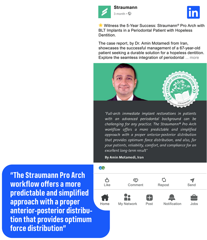 Straumann® LinkedIn post